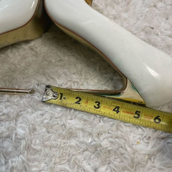 JESSICA RICH patent White,clear and Gold heels pointed toe SZ11.5 - Picture 8 of 10